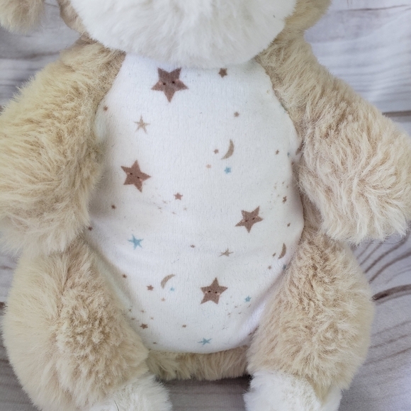 Douglas Baby Auggie Tan Puppy Dog Plush Stuffed Toy Chime Rattle Moon Star Belly - Picture 3 of 9